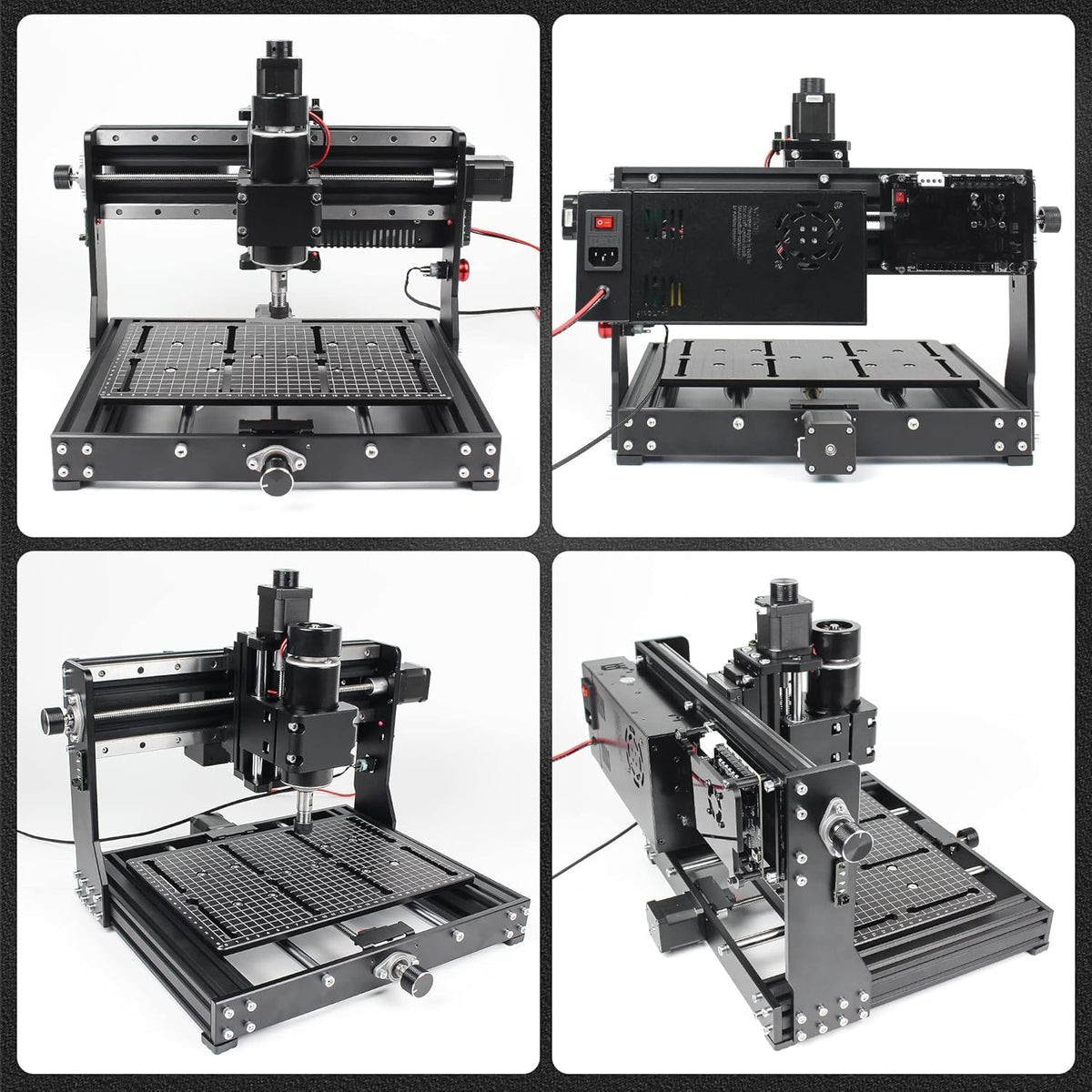 3 Axis 3020 Plus CNC Engraving Machine,500W CNC Wood Router Desktop CNC Machine for Metal Wood Acrylic MDF w/Limit Switche Emergency-Stop, Working Area:11.81 * 7.87 * 2.87 inch
