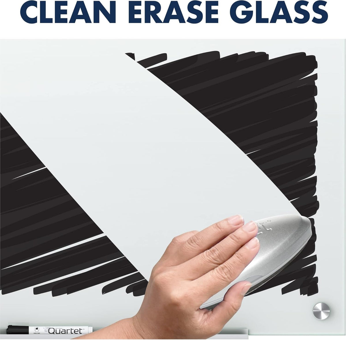 Quartet Non-Magnetic Glass Dry Erase White Board, 72"W x 48"H Whiteboard, Infinity Frameless Mounting, White Surface (G7248NMW)