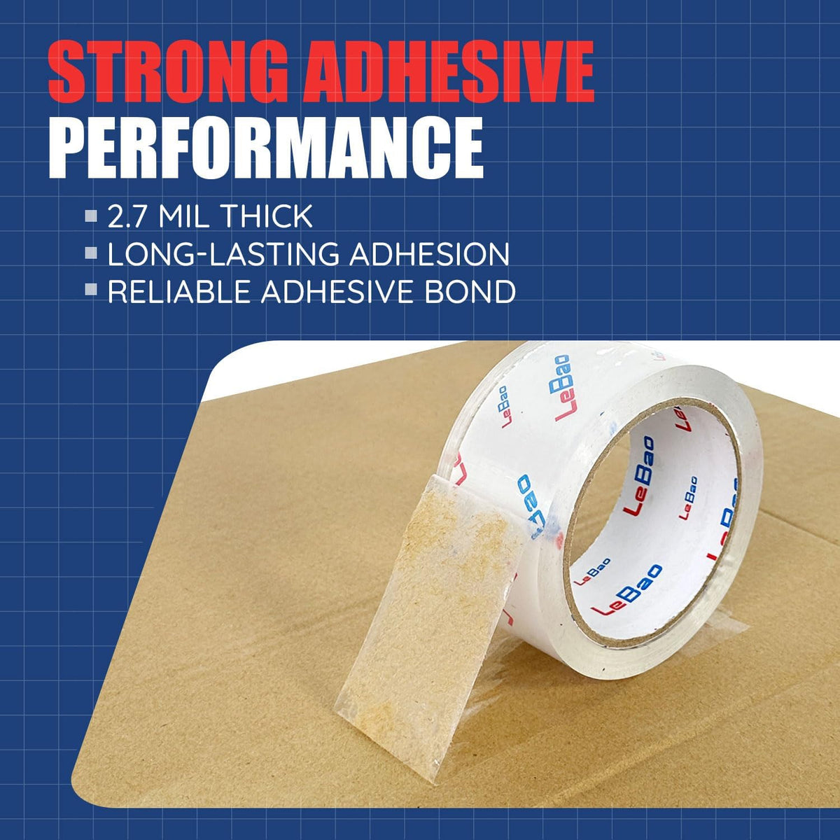 Heavy Duty Packing Tape with Metal Dispenser, Strong HD Clear Packaging Tape, 6 Rolls 1.88 in. x 60 yd. x 2.7MiL, Secure Sealing for Cardboard, Moving Boxes & Shipping Supplies