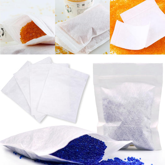 20 Packs Breathable Paper Bags, Zip Lock Storage Bags for Small Items, Silica Gel Beads, Desiccant, Jewelry, Samples, 4.3 by 6.3 Inch