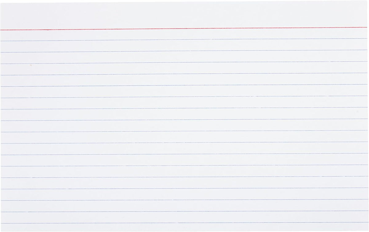 Amazon Basics Ruled Lined Index Note Cards, 500 Count, 5 Pack of 100, White, 5 in x 8 in