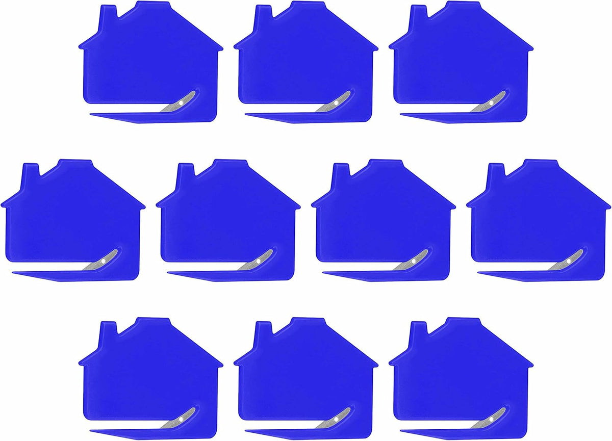 House Letter Openers Set of 10, Bulk Pack - Perfect for Home or Office - Blue