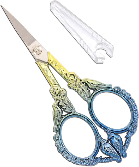 Small Craft Scissors, Little Travel Sharp Embroidery Scissors All Purpose, Straight Tips Mini Sewing Shears, Precision Detail Thread Cutting Snips