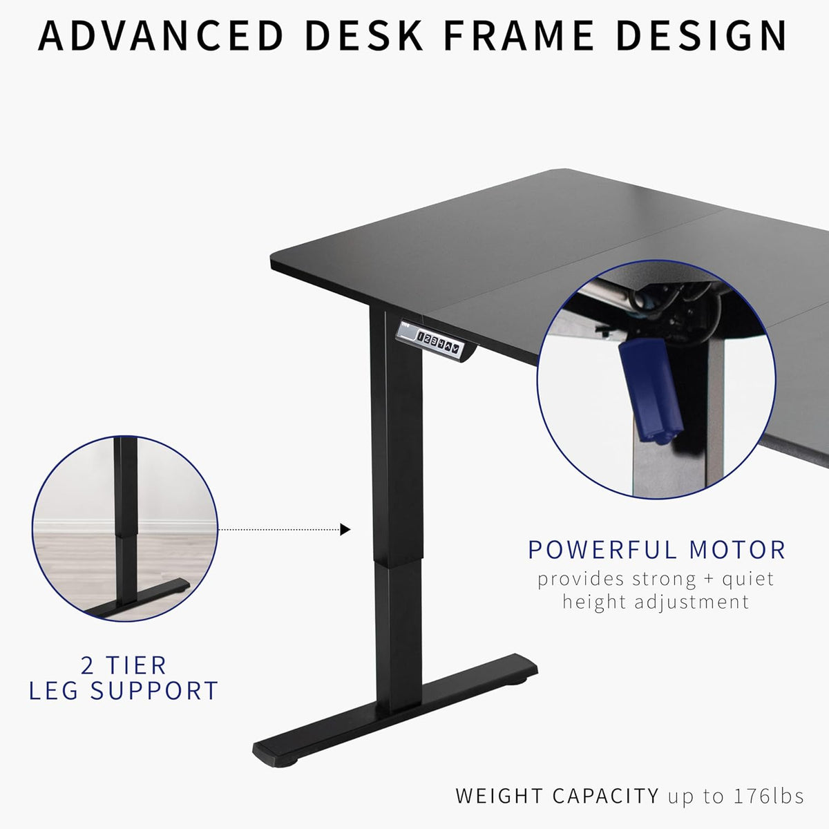 VIVO Electric 71 x 30 in Rustic Standing Desk, Memory Height Adjustment, 1B Series, Vintage Brown Top Black Frame, DESK-KIT-1B7N