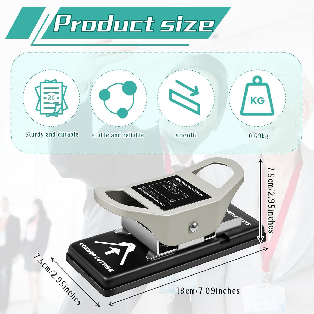 2 in 1 ID Badge Slot Hole Punch 3 x 13 mm and R5 Card Corner Trimmer Dual Use Hand Hold Slot Flat Hole Puncher DIY Corner Rounder Punch Tool for PVC ID Card Name Badge Photo Paper Crafts