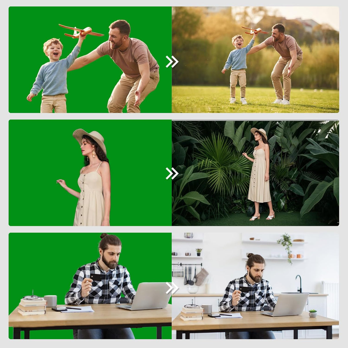 BEIYANG 8 Ft x 10 Ft Photography Backdrop Green Screen, Green Background Fabric Wrinkle Resistance, Greenscreen Photo Background for Chromakey Photo Studio Video Shooting