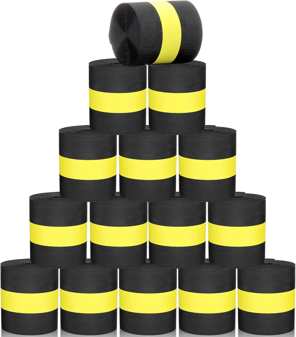 WILLBOND Grip Floor Cable Cover Cords Protector Management Only for Commercial Office Carpet(147.64 ft,Black and Yellow)