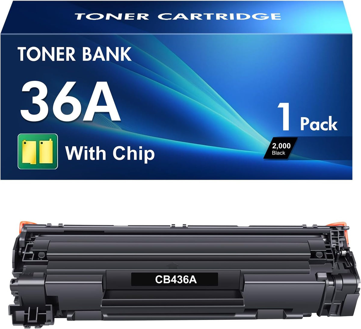 36A Toner Cartridges 1 Pack: Compatible for CB436A Toner for P1505 1505n M1522nfMFP M1522nMFP M1120MFP M1120nMFP (Black)