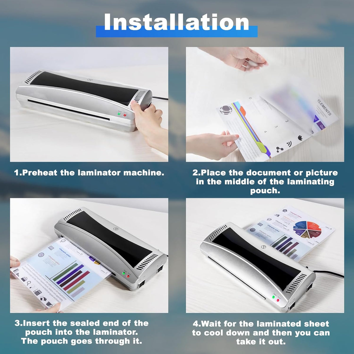 1000 Pack Laminating Sheets, 5Mil 9" x 11.5" Laminating Pouches，5Mil Clear Thermal Lamination Sheet Paper for Laminator, Holds 8.5 x 11 Inch Sheets