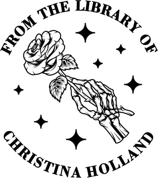 from The Library of Embossers & Stamps for Fantasy Book Readers | Custom Embosser | Custom Stamp | Ex Libris | Elevate Your Fantasy Collection of Stories and Novels (Design 17, Wood Hand Stamp)