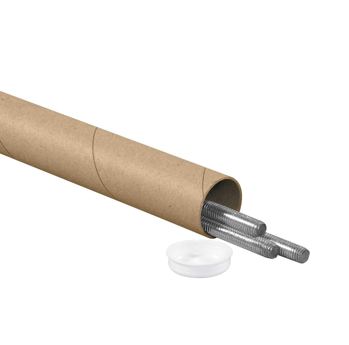 BOX USA BP1520K Mailing Tubes with Caps, 1 1/2" x 20", Kraft (Pack of 50)
