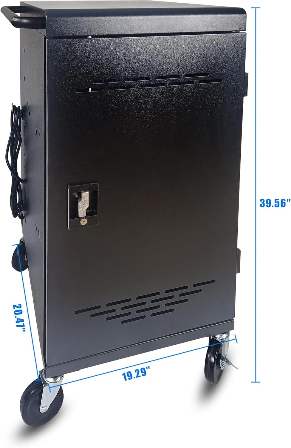 POCHAR 30 Unit Device Charging Station for Chromebook, iPad, 14'' Laptop - Charging Cart with Charger Cable Management, Circuit Breaker, Grounding Protection, Assembly Required