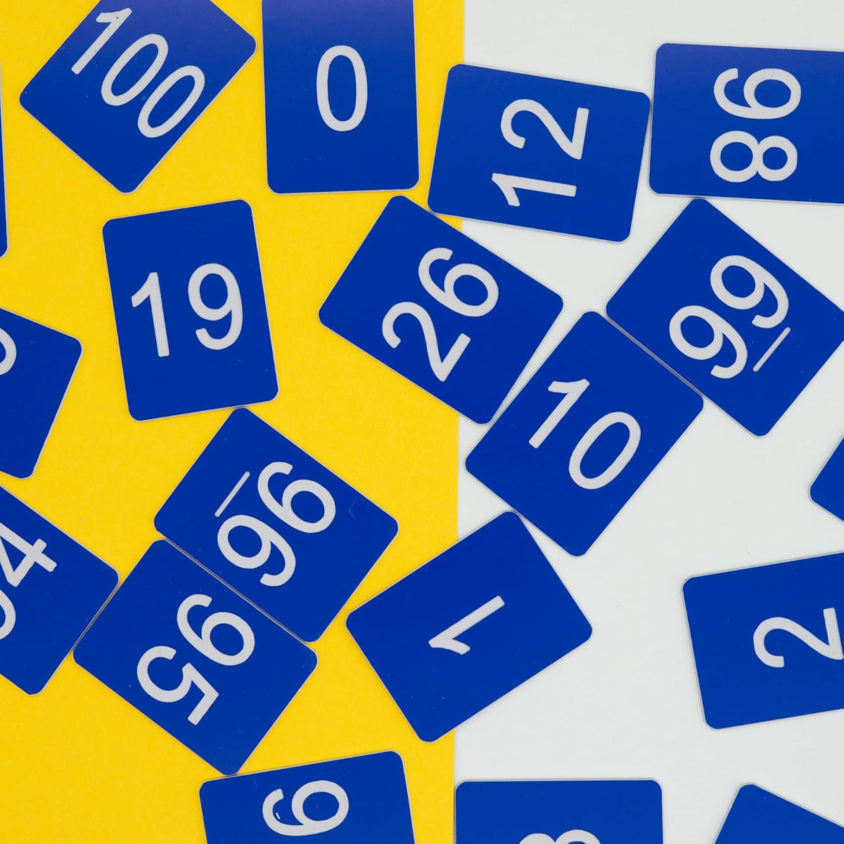 StayMax Rectangle Plastic Numbered Tags Number Disc Number Token (0-100, Blue)