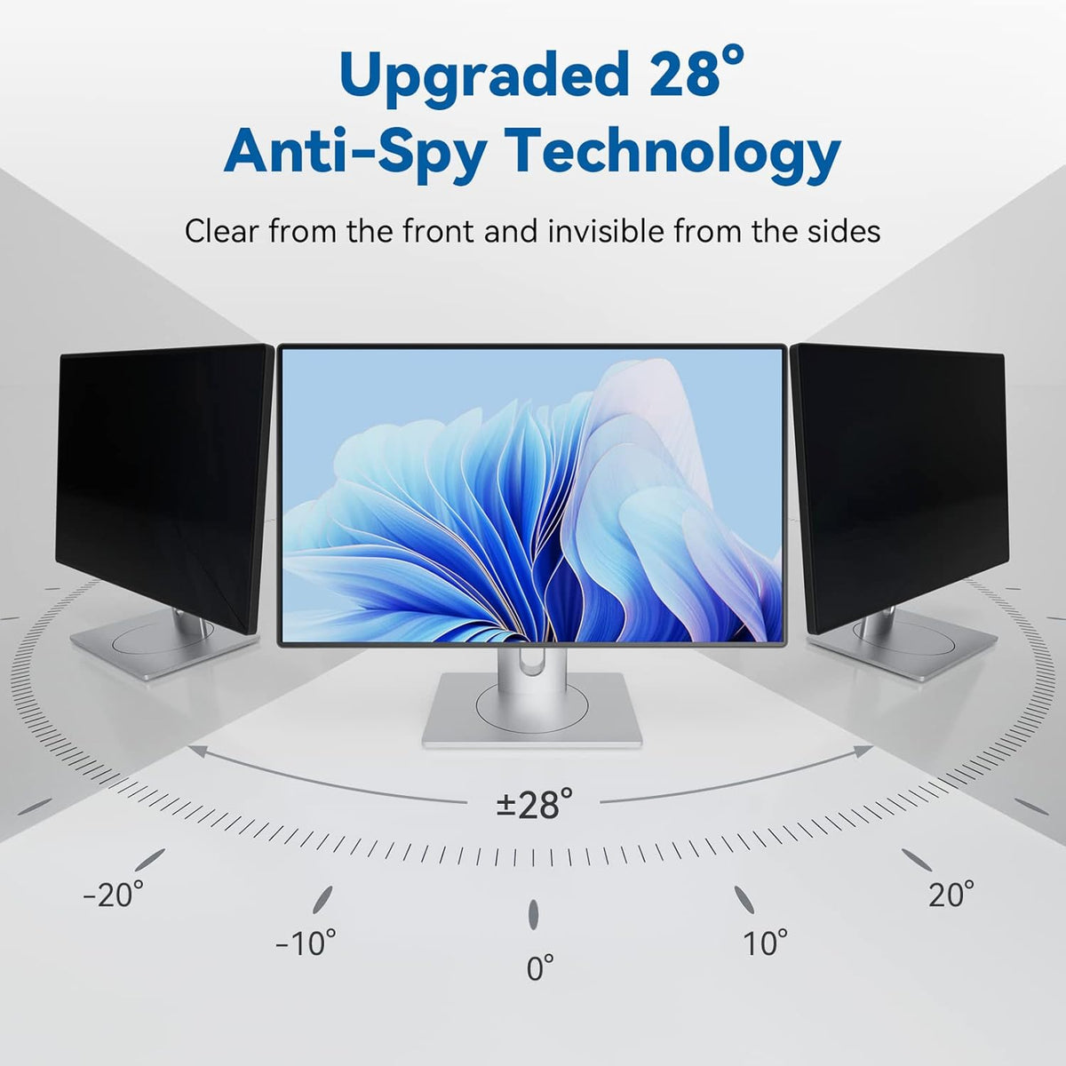 IPROKKO [2 Pack] 27 Inch Computer Privacy Screen Filter for 16:9 Widescreen Monitor, Removable 27inch Anti Blue Light Glare Privacy Shield, Anti Spy Security Protector for Hp Dell Asus Acer Samsung