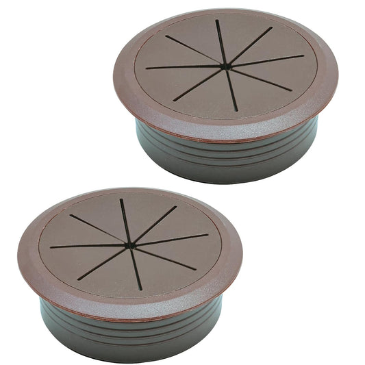 Desk Grommet 2" (50 mm), Desk Hole Cover for Cables Coffee, Cable Grommet ABS Plastic, Desk Hole Grommet for Office and Home Table Cable, Detachable & Flexible Cable Cord Organizer-2 Pcs