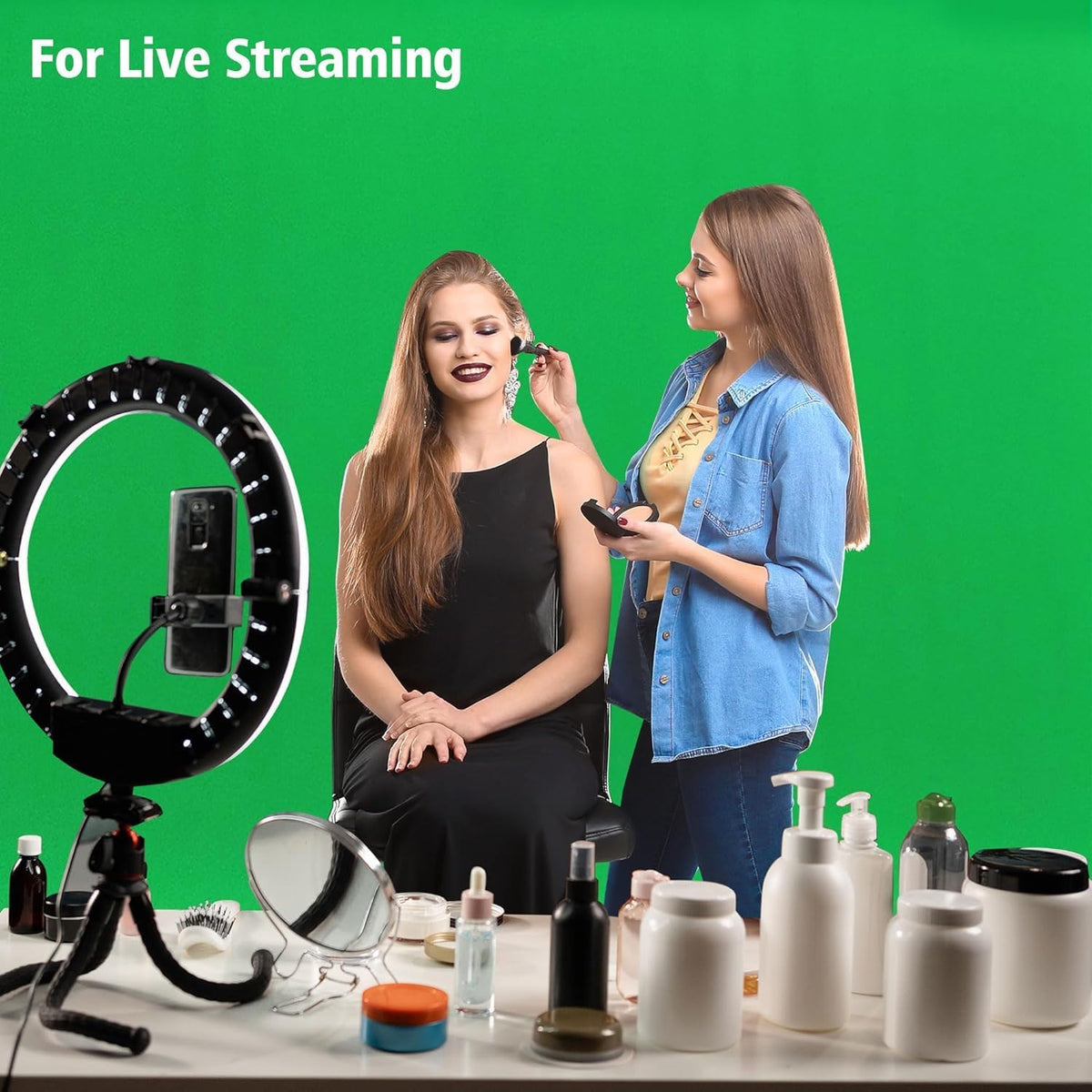 6 x 8 FT Green Screen Backdrop - Polyester Fabric for Video Streaming, Portrait Photoshoot, Wall Mounted, Parties and Small Events