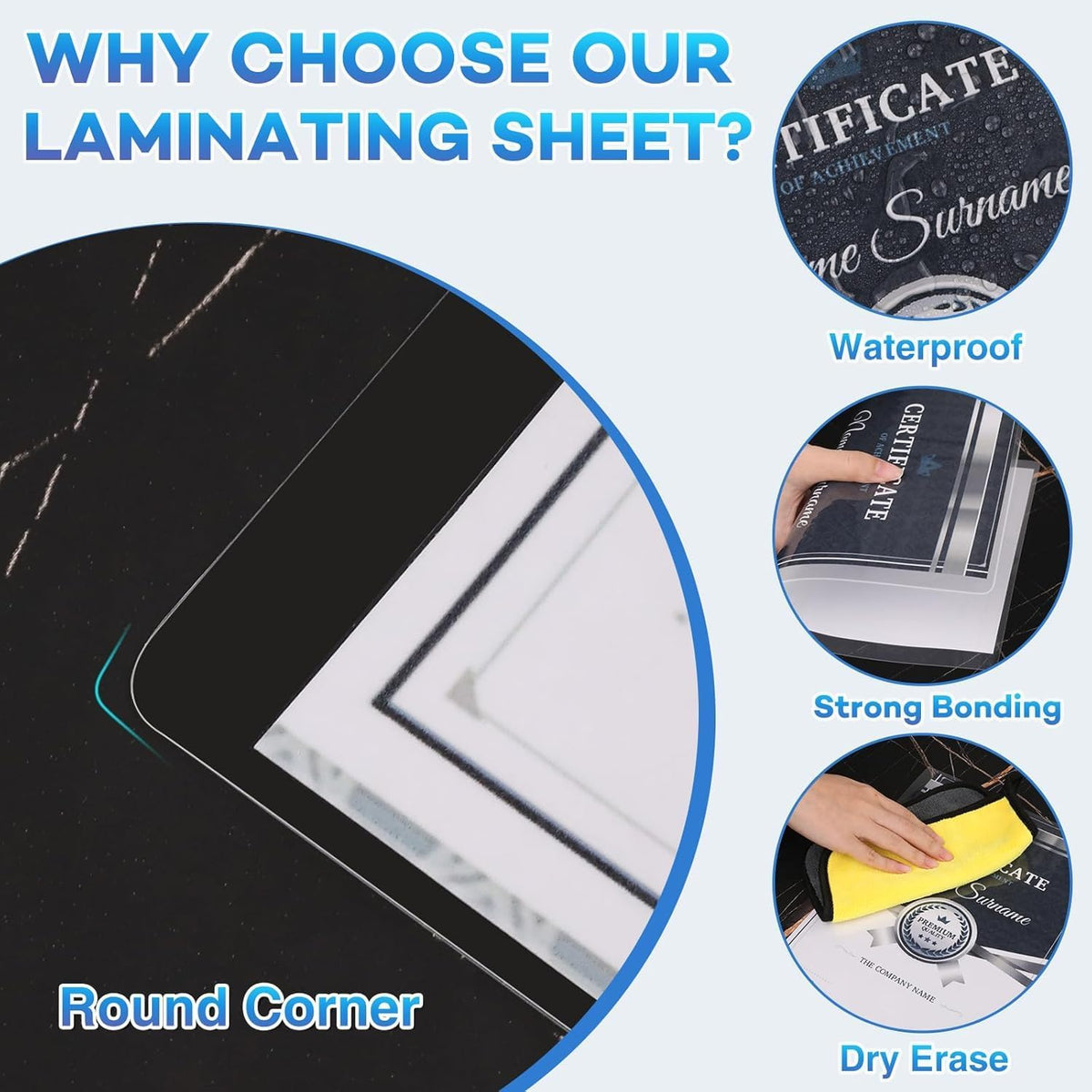 200 Pack Laminating Sheets, 3 mil, 8.9" x 11.4" Thermal Laminating Pouches Lamination Sheet Paper for Laminator, Clear, Letter Size, Office and School Supplies