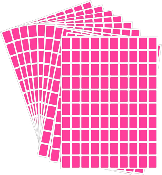 Starboling Color Coding Labels,3000 PCS 1/2" x 3/4" Fluorescent Rose red Rectangular Label,for Garage Sale,Price Tags,File Folder Tabs