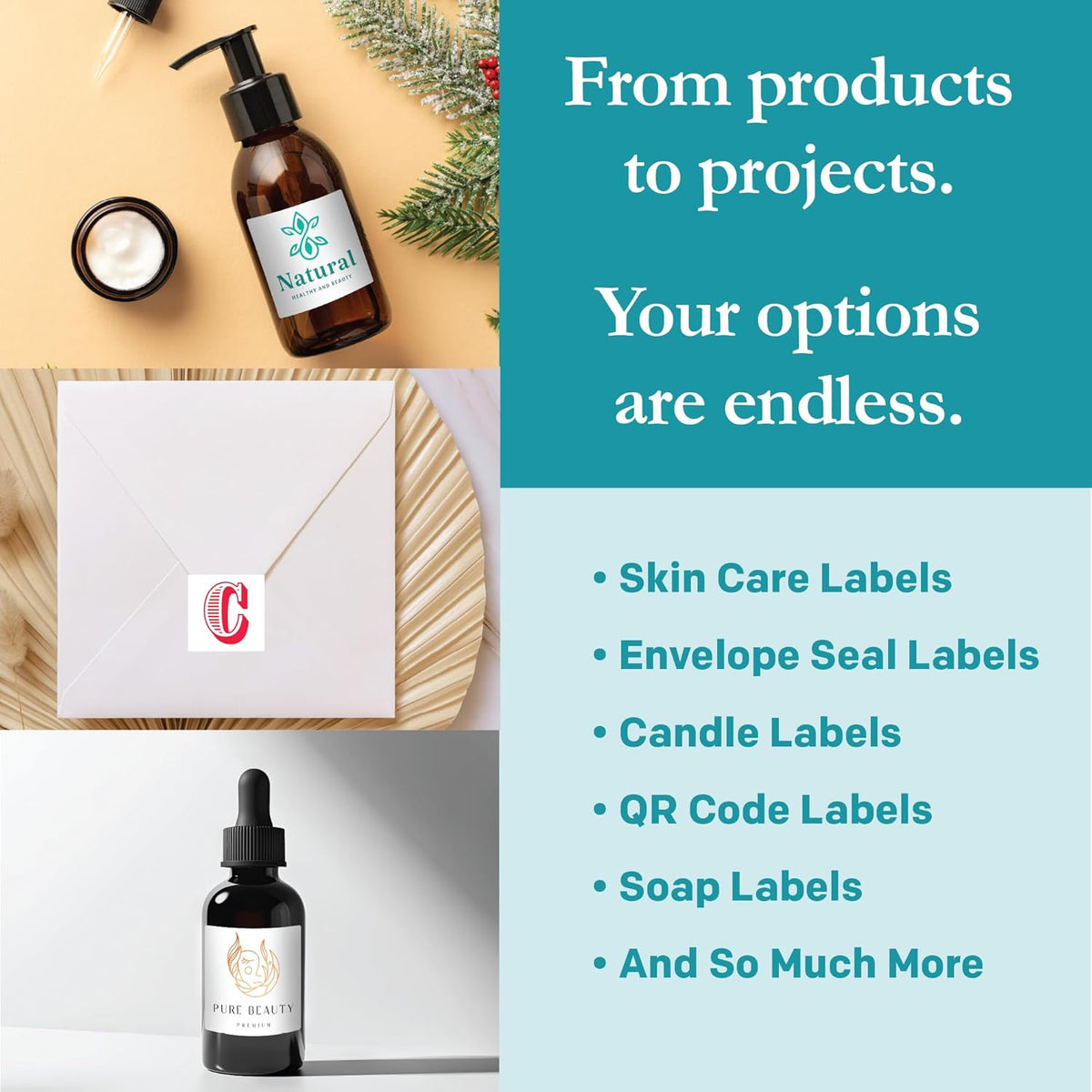 Premium Label Supply White Sticker Square Labels – 1.5" x 1.5" – Laser/Inkjet Compatible – (24 per Sheet), 2000 Sheets – 48,000 Total Adhesive Labels