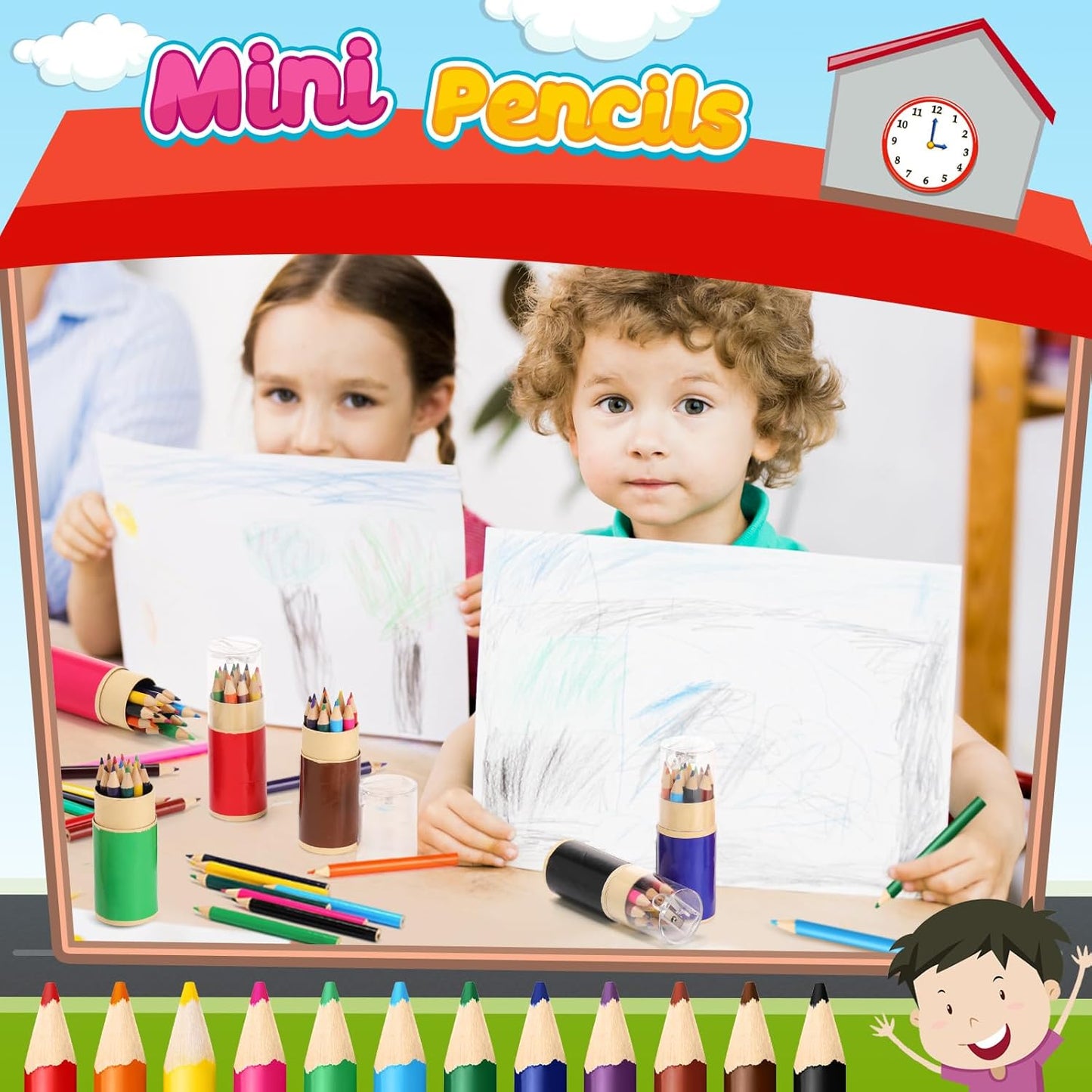 60 Sets Mini Drawing Colored Pencils Bulk with Sharpener for Kids 3.5" Small 12 Colors Travel Colored Portable Pencil Set Back to School Gifts for Students Adults Art Painting Classroom