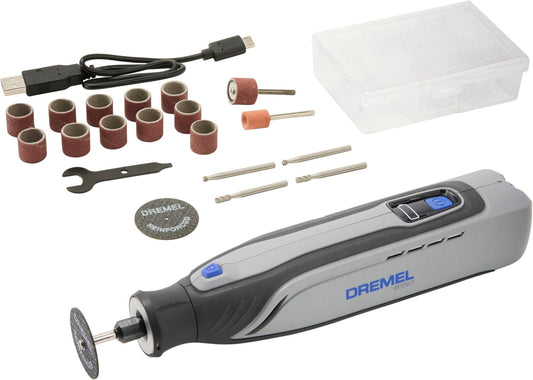 Dremel 8150 8V Cordless Rotary Tool Kit with Brushless Motor and LED Work Light - Variable Speed, USB-C Rechargeable and Includes 20 Accessories
