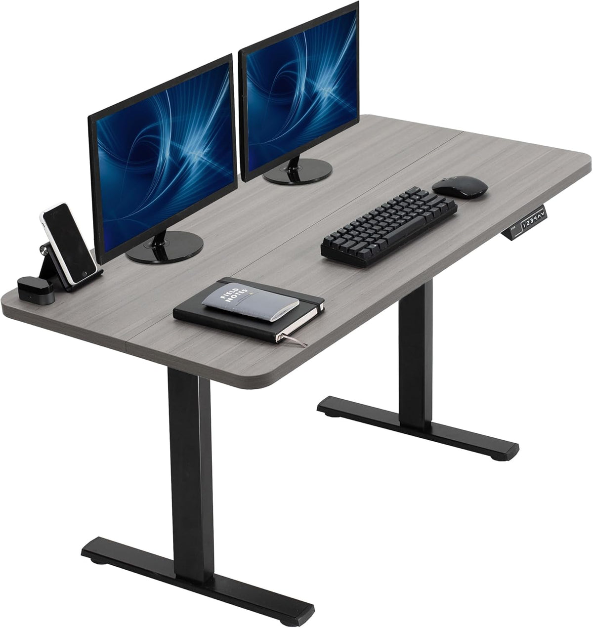 VIVO Electric 43 x 24 in Standing Desk, Memory Height Adjustment, 1B Series, Dark Gray Top, Black Frame, DESK-1B4G