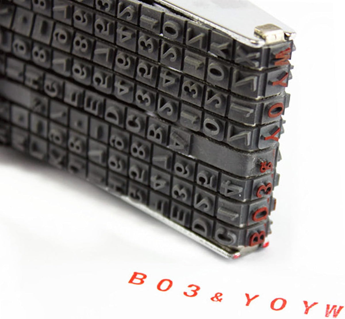 ZENG 8 Digits Multi-Function Changeable Rubber Stamp,Including Letter A-Z, Numbers 0-9 & Symbol, Personalized DIY Customizable Numbering, Date, Multicolor
