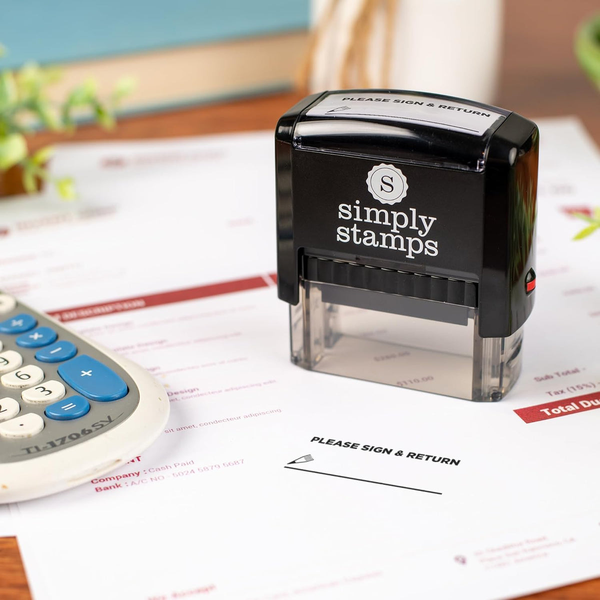 Please Sign & Return Office Stamp | 4 Different Sizes | 20 Designs | Multiple Color Options | Perfect for Quick Validation of Office Documents (Please Sign & Return, Medium)