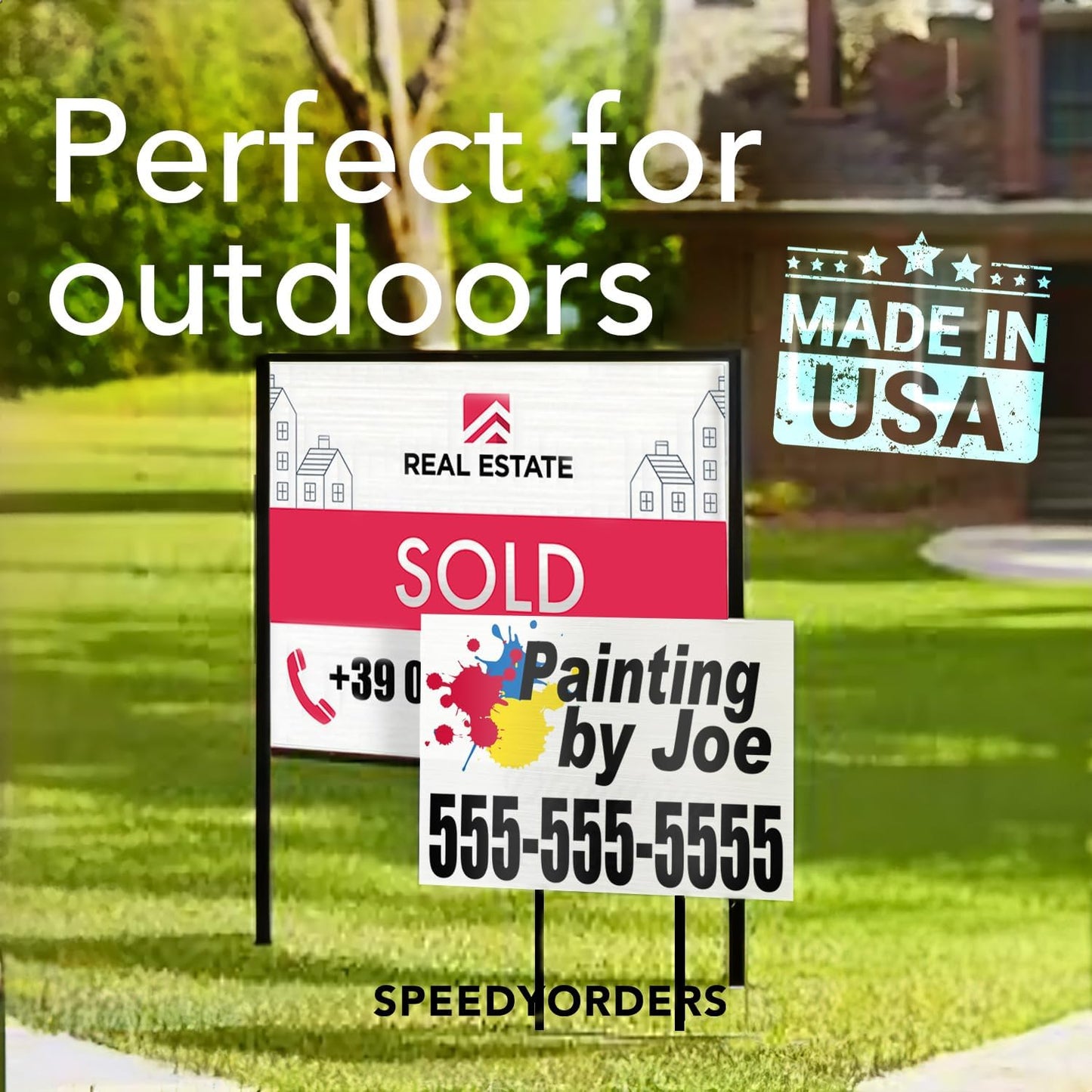 Custom Metal Signs, Personalized Aluminum, Customized Safety, Business Signs, Waterproof Outdoor, White Aluminum (Yellow Background, 10x7 In)