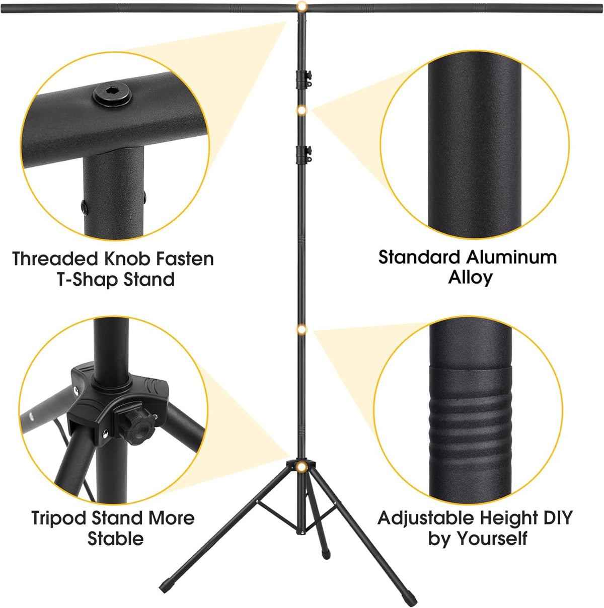 Green Screen Backdrop with Stand, 6.5x5ft Portable Greenscreen Background with Stand, T-Shape Green Screen Stand kit with 6 Spring Clamps, Sandbag, Carry Bag for Zoom, Video, Streaming and Photoshoot