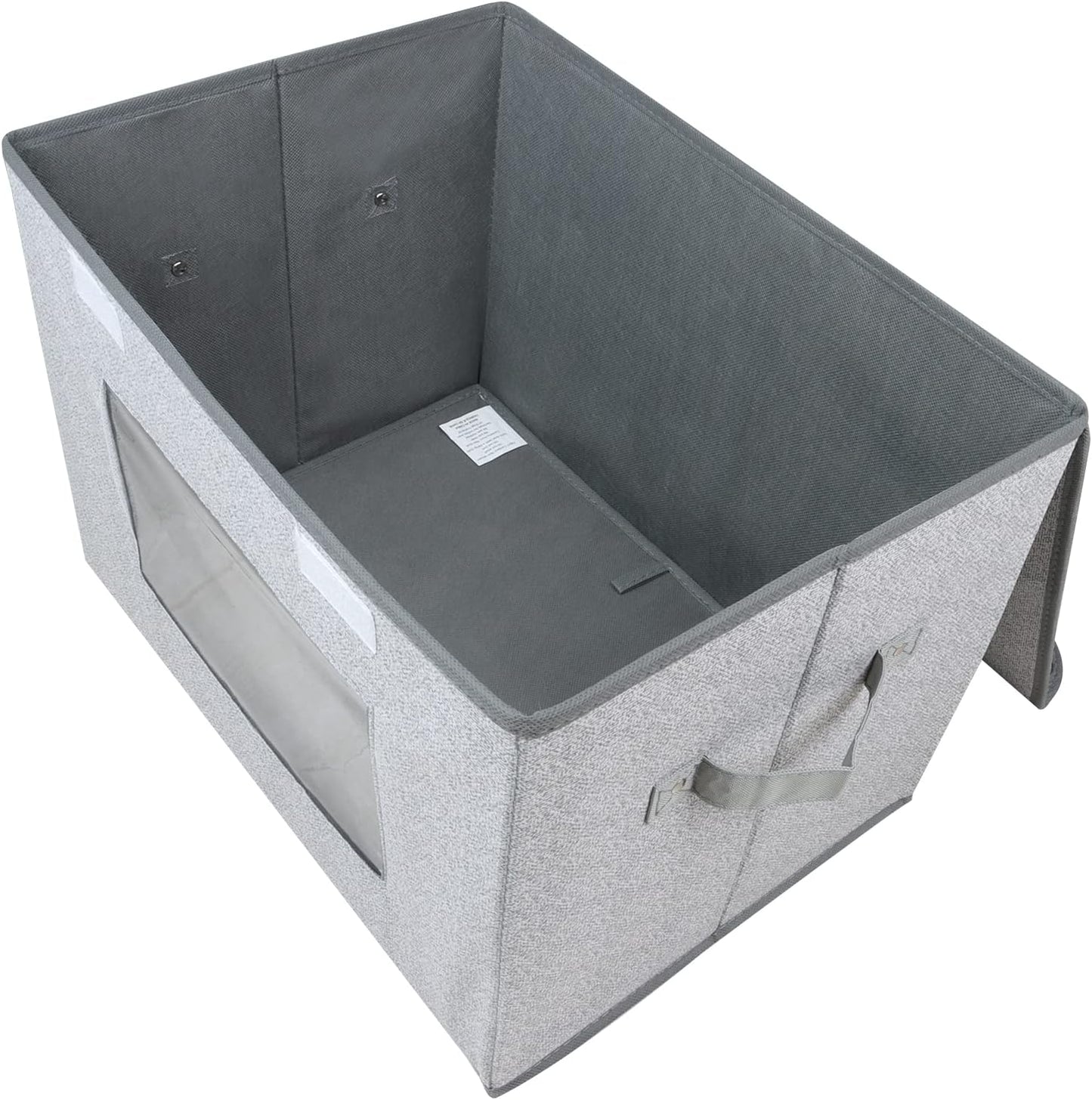 Univivi Fabric Foldable Storage Boxes [4-Pack] Large Collapsible Stackable Storage Bins with Lids, Closet Organizers and Storage Cube Basket for Home, Office, Bedroom (Gray, 17“ x 12” x 12")