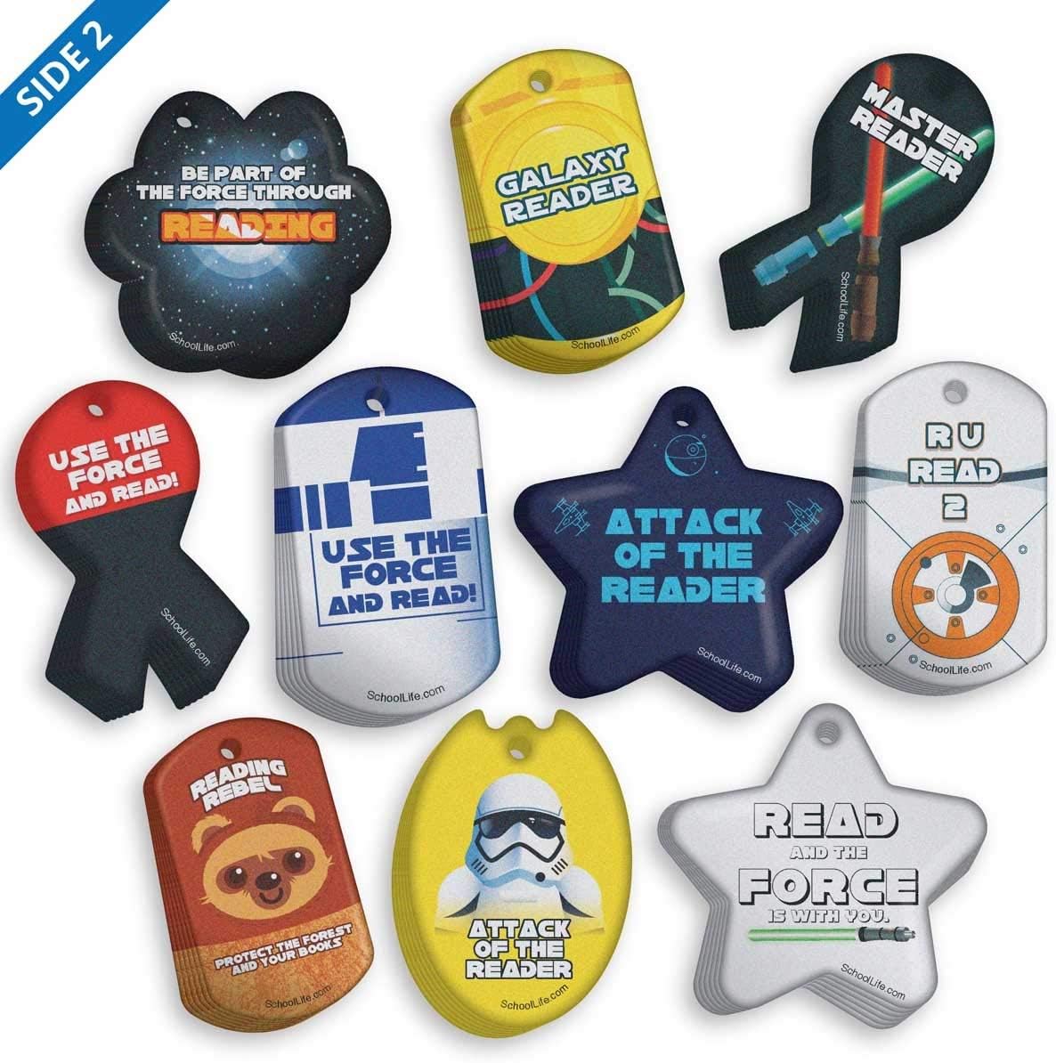 Reading Rebel Brag Tag Value Pack: Wearable Incentives for Young Readers 500 Tags (50 Tags for Each Design) + 150 Chains
