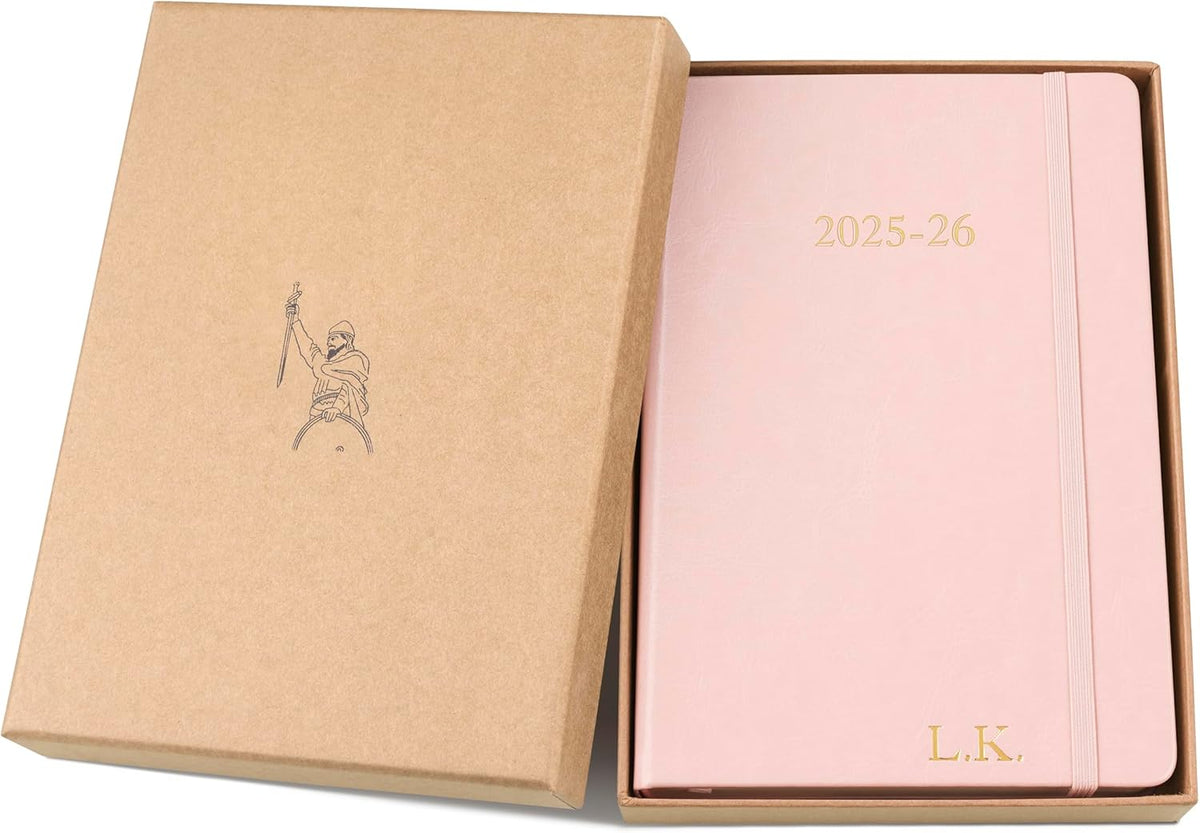 Wykeham's Executive 2025-26 Daily Journal Planner – Mid-Year Academic Diary (Personalized Rose, 8.5"×5.5")