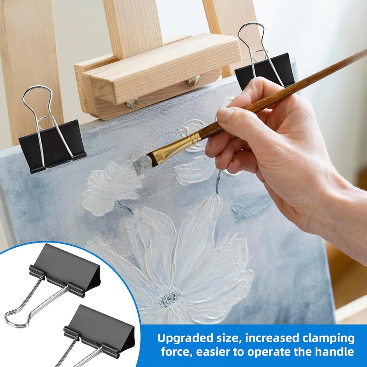 Jumbo Binder Clips 3 inch,75mm Width,6 Pack Extra Large Binder Clips for Office,School and Home Organization,Black