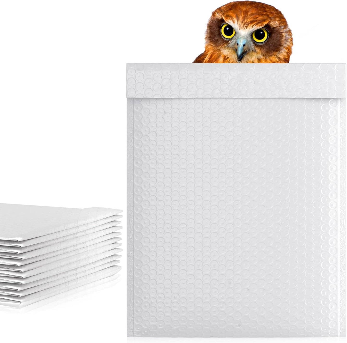 White Poly Bubble Mailers Self Seal, 8.5 x 11 Inch. Pack of 25 Bubble Packaging Envelopes for Shipping. Durable Padded Envelopes Waterproof. Self Seal Padded Mailers. Shipping Packages