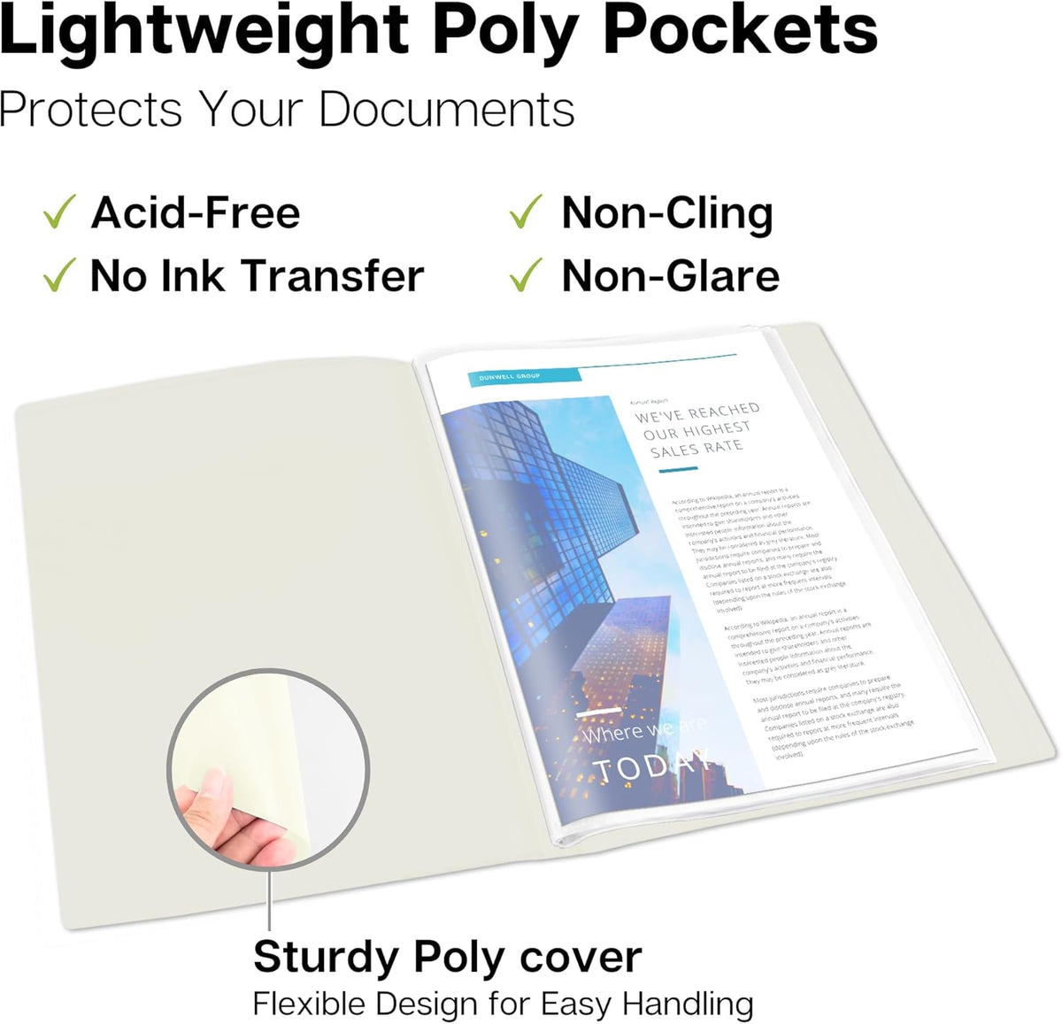 Dunwell Small Binders with Sleeves - Presentation Books 5.5x8.5 (2-Pack, Ivory), 24-Pockets, Displays 48 Half Size Pages or 5.5 x 8.5 Mini Booklets, Acid-Free Archival Quality
