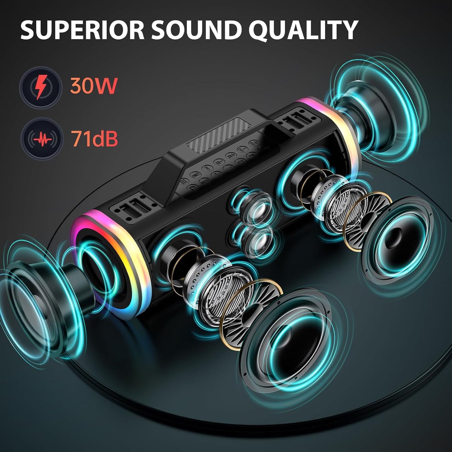 Angads Karaoke Machine with 2 Wireless Microphones Portable PA Speaker System Bluetooth 5.3 Pitch Correction & Echo Effects Multi-Connectivity (TWS/TF/USB/AUX/Live/REC) for Home Party Outdoor Events