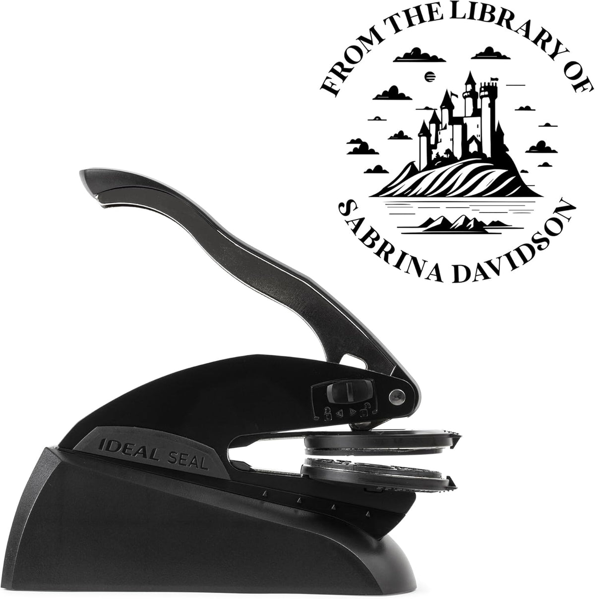 from The Library of Embossers & Stamps for Fantasy Book Readers | Custom Embosser | Custom Stamp | Ex Libris | Elevate Your Fantasy Collection of Stories and Novels (Design 2, Embosser)