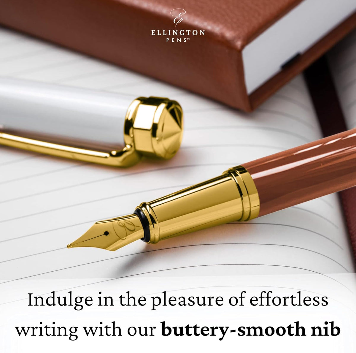 Luxury Fountain Pen Set- Fountain Pens for Writing - Smooth Fine Nib - Includes Refillable Ink Converter, 3 Ink Cartridges [Black & Blue], Gift Box - Elegant Calligraphy