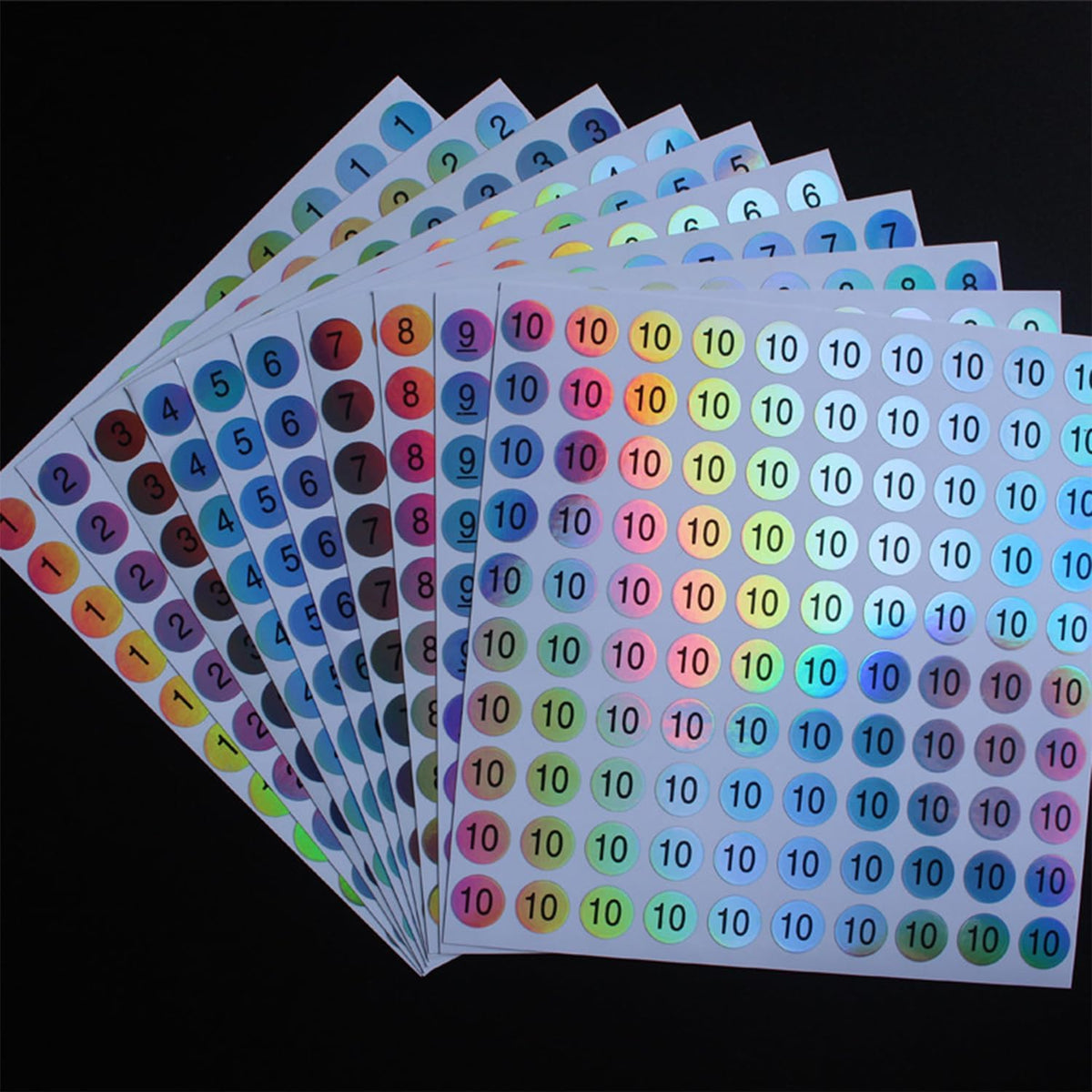 30 Sheets 1 to 30 Waterproof Reflective Laser Number Stickers,Round Self Adhesive Stickers/Inventory/Storage Organizing Sticker