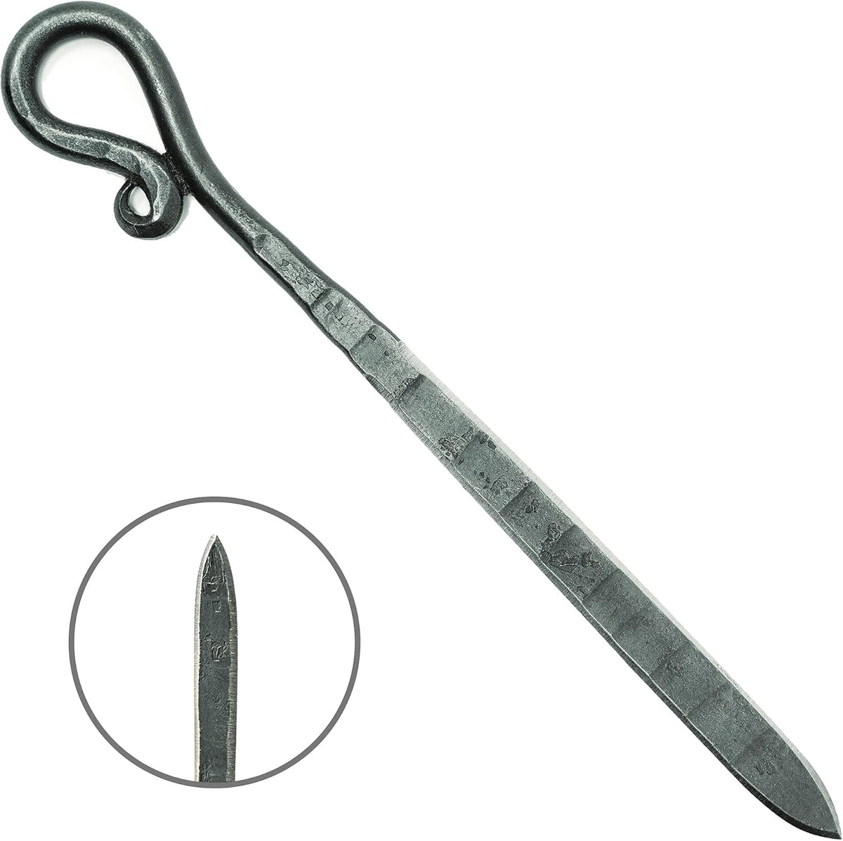 Letter Opener Cast Iron Knife Luxury, Rustic & Antique Style Desk Accessory for Cutting Open Paper Envelopes & Packages Made in USA Reverse Curl