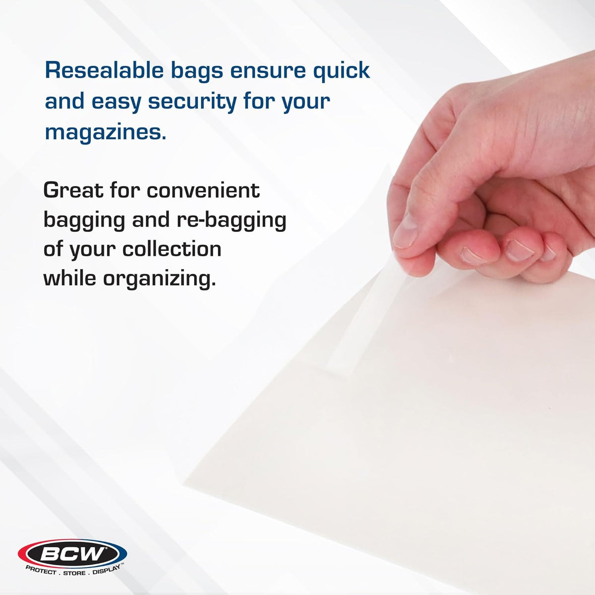 BCW Thick Resealable Magazine Bags - Pack of 200 | Acid-Free, Clear Polypropylene Sleeves for Archival-Quality Storage of Collectible Magazines | Protect Your Valuable Comic Book Collection