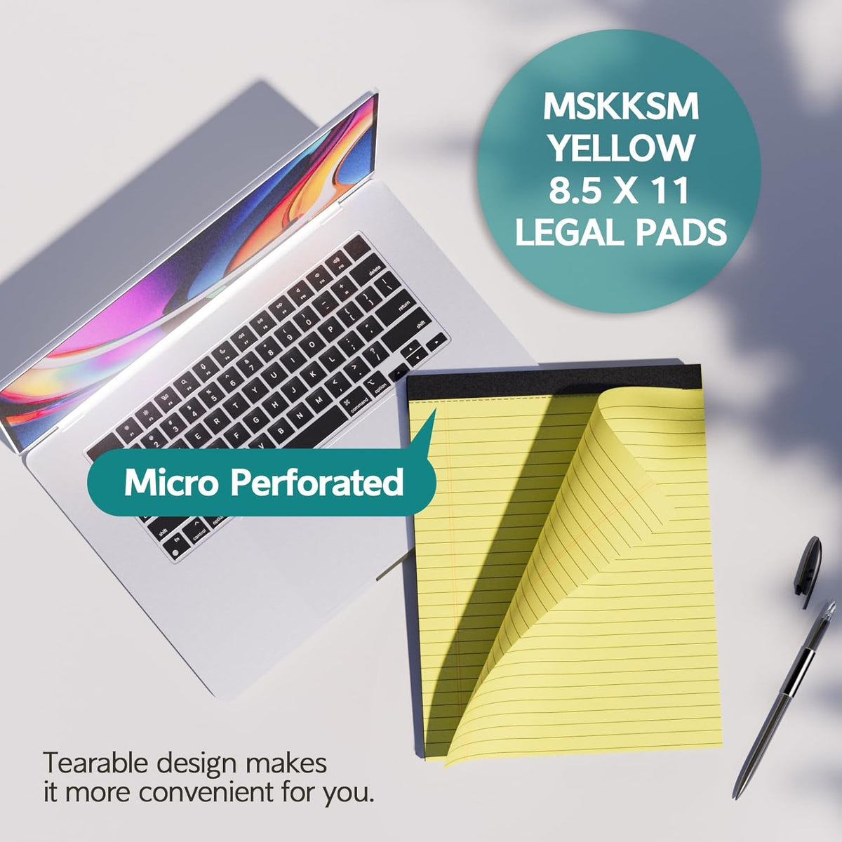 Legal Pads 8.5 x 11, 3 Pack Yellow Note Pads 8.5 x 11 Writing Pads, Wide Ruled Legal Notepads, Lined Pads of Paper Yellow Paper Pads, 30 Sheets Per Notepad for School, Home, Office, Business