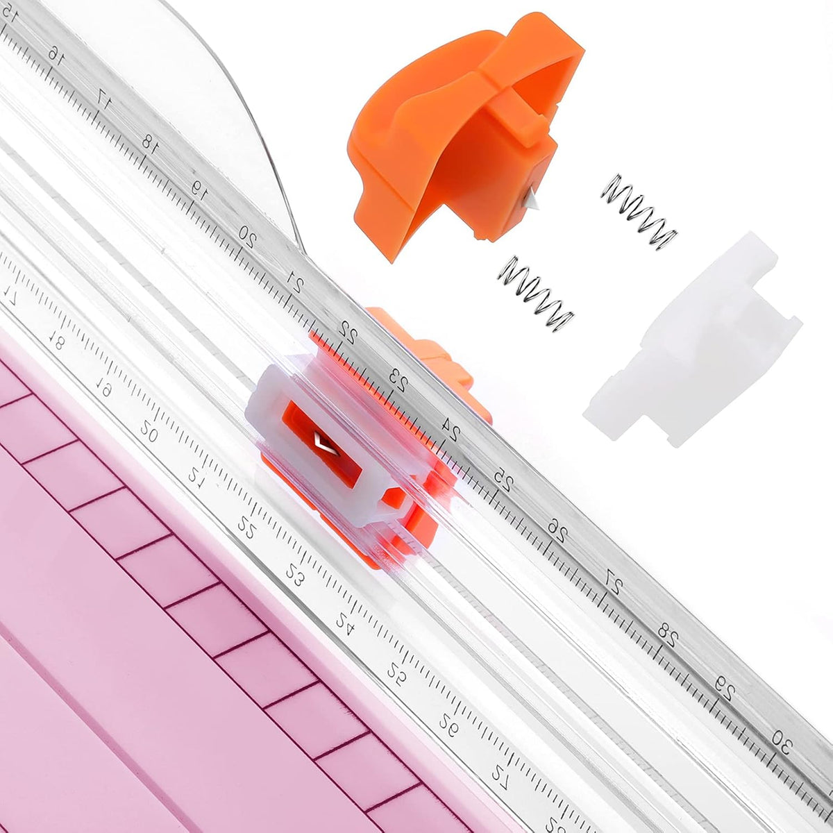 Firbon A4 Paper Cutter 12 Inch Titanium Straight Paper Trimmer with Side Ruler for Scrapbooking Craft, Paper, Coupon, Label, Cardstock(Pink)