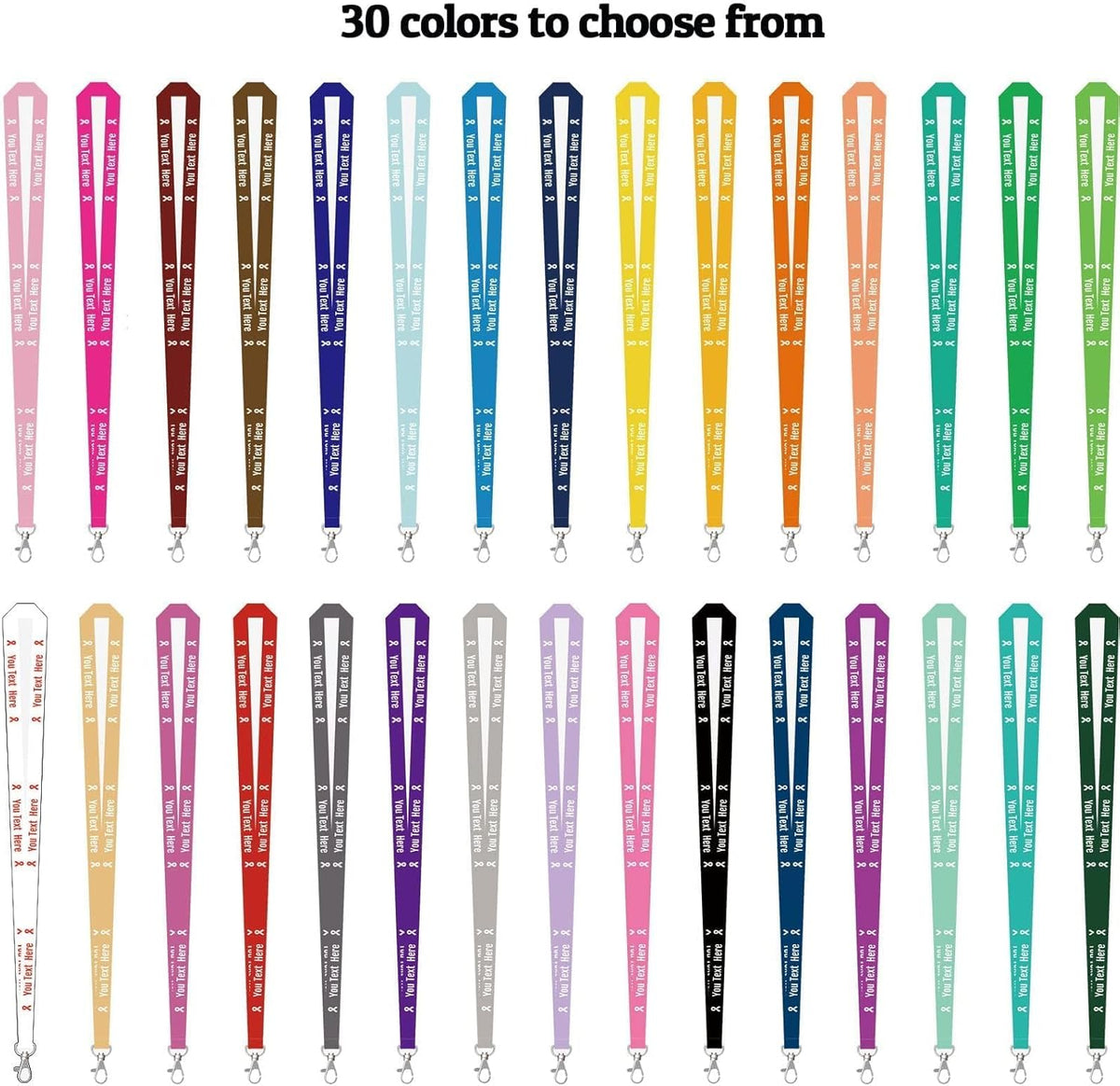 Custom Personalized Lanyards Bulk 30-5000PCS with Text Logo Photo for Women Men, Neck Straps Keychains with Detachable Buckle Customize for ID Badges Holder Teachers Students，Keys，Cruise