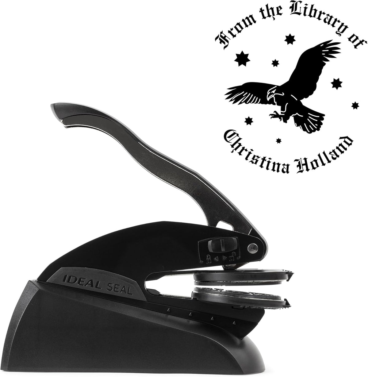 from The Library of Embossers & Stamps for Fantasy Book Readers | Custom Embosser | Custom Stamp | Ex Libris | Elevate Your Fantasy Collection of Stories and Novels (Design 10, Embosser)