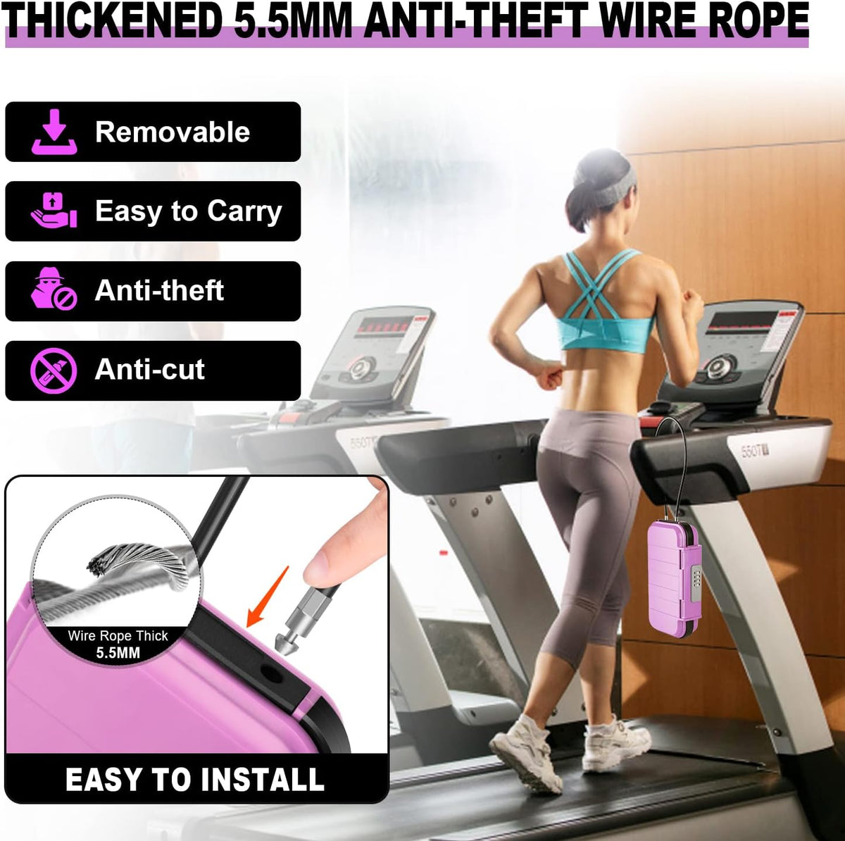 BKNOOU Portable Safe with Removable Chain, Anti-Theft Beach Safe Box, Waterproof Combination Lock Box for Travel, Dorm, Beach, Hotel, Car, Home, Office