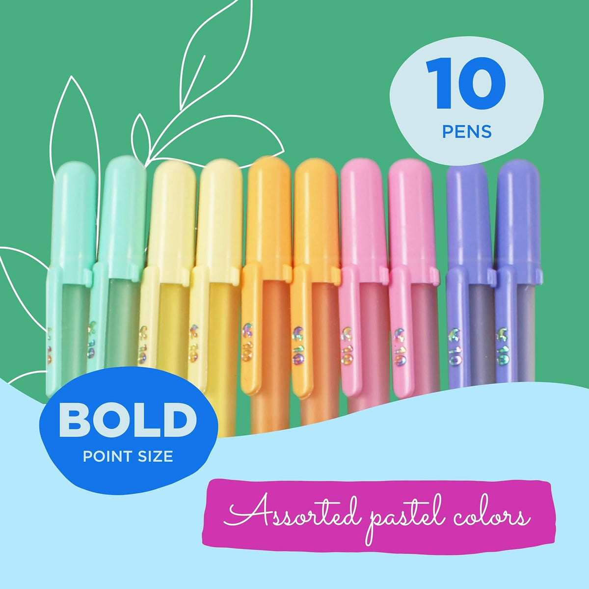 SAKURA Gelly Roll Moonlight 10 Pastel & Opaque Gel Pens - Bold Point Ink Pen for Journaling, Art, or Drawing - Assorted Pastel Ink - Bold Line - 10 Pack