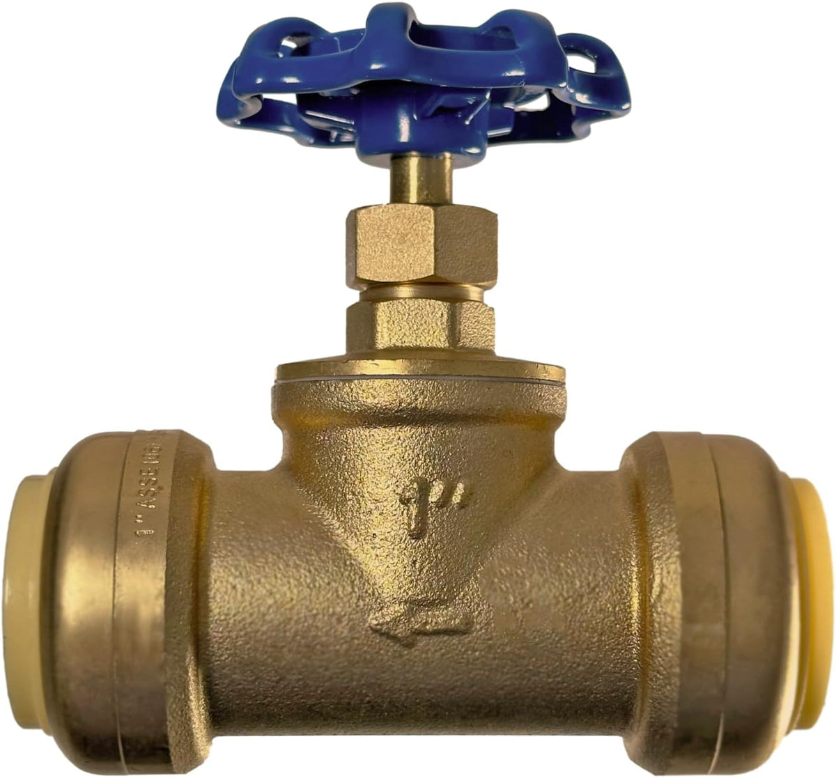 1 inch Push Fit Stop Valve with Drain and Vent, Push to Connect Brass Plumbing Fitting, Pex Pipe, Copper, CPVC, PE-RT, HDPE, 2-5-3=5, 5 Pieces