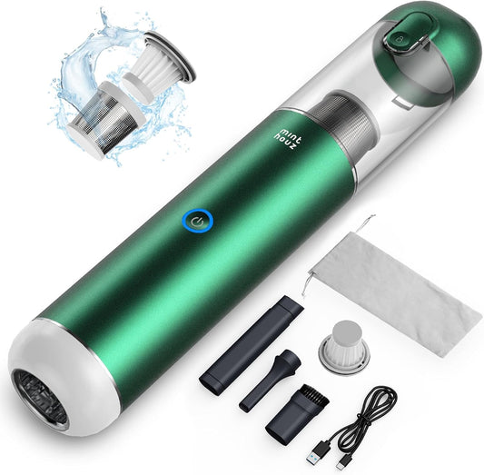 Car Vacuum Portable Cordless 17000Pa - 120W Handheld Vacuum Rechargeable with Blower, Ultra Lightweight Mini Vacuum Cleaner with 2 Filters for Car Home Pet Office Keyboard